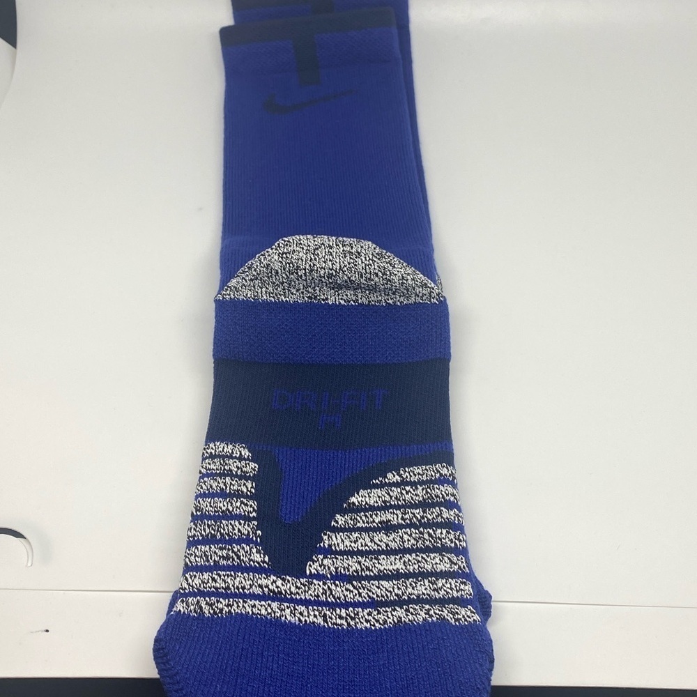 Nike Dri-FIT Elite Basketball Crew Socks Blue/Black/Gray Size M (1) pair - Picture 4 of 5